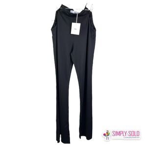 ADIKA Women's Black Bono Flared Leggings Waist Detail Mid-Rise‎ Stretch Sz S NWT